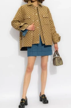 Gucci beżowy Kurtka z monogramem