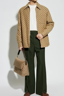 Gucci beżowy Kurtka ze wzorem `GG`