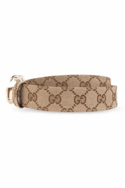 Gucci beżowy Pasek z monogramem
