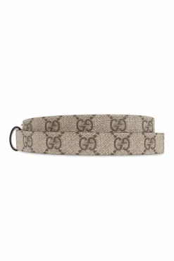 Gucci beżowy Pasek z płótna `GG Supreme`