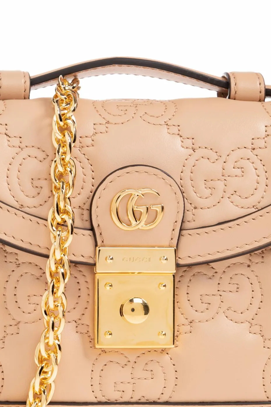 Gucci beżowy Pikowana torba na ramię