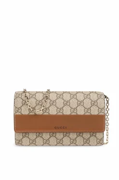 Gucci beżowy Portfel na łańcuchu
