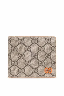 Gucci beżowy Portfel z płótna `GG Supreme`