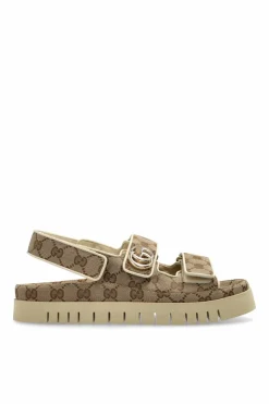 Gucci beżowy Sandały z monogramem
