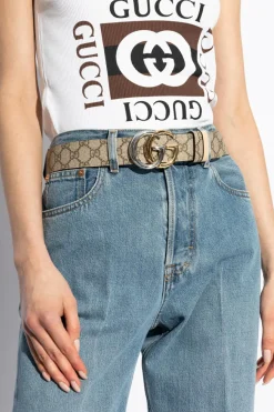 Gucci beżowy Skórzany pasek