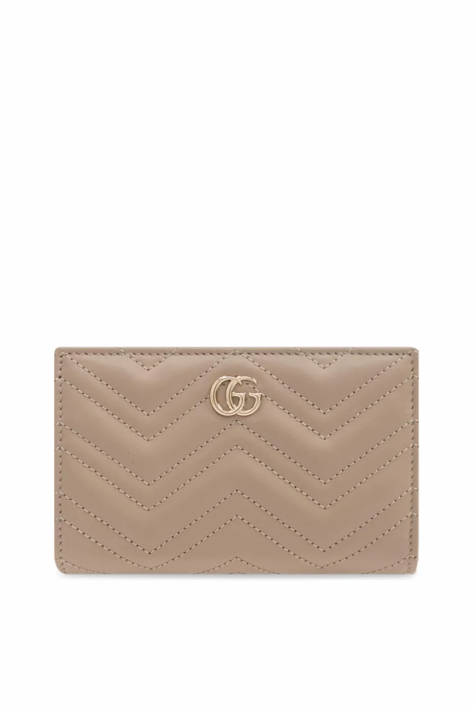 Gucci beżowy Skórzany portfel z logo