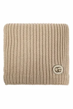 Gucci beżowy Szal z lureksową nicią