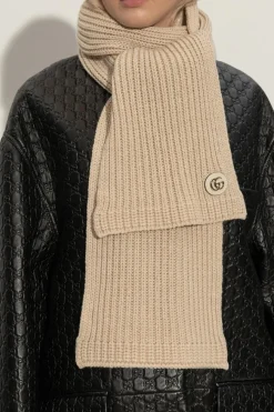 Gucci beżowy Szal z lureksową nicią