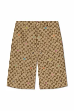 Gucci beżowy Szorty ze wzorem `GG`