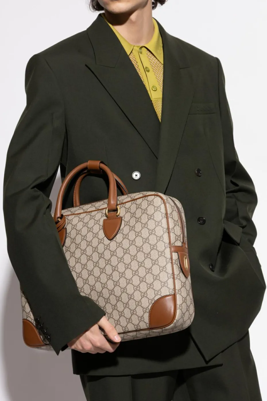 Gucci beżowy Torba do ręki z płótna `GG Supreme`
