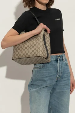 Gucci beżowy Torba do ręki `GG Emblem Small`
