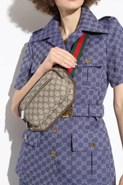 Gucci beżowy Torba na pas z płótna ‘GG Supreme’