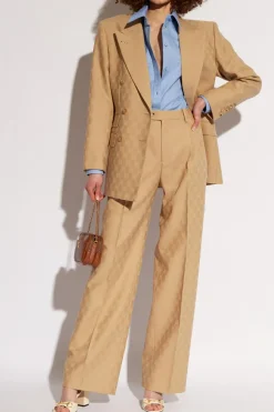 Gucci beżowy Wełniana marynarka