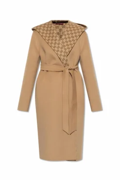 Gucci beżowy Wełniany płaszcz