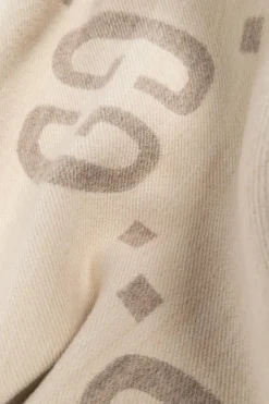 Gucci beżowy Wełniany szal z logo