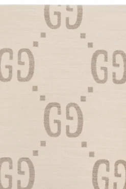 Gucci beżowy Wełniany szal z logo