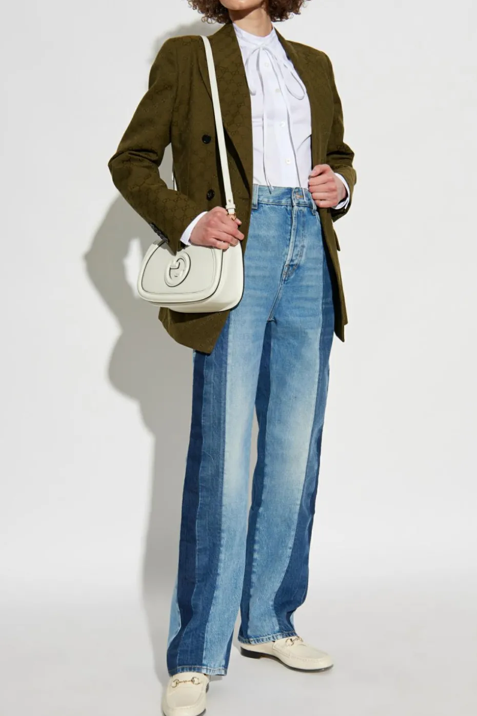 Gucci BIAŁY Bawełniana koszula ze stójką