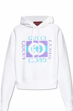 Gucci BIAŁY Bluza z nadrukowanym logo