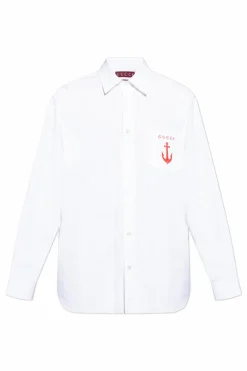 Gucci BIAŁY Koszula z logo