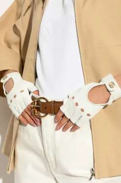 Gucci BIAŁY Skórzane rękawice