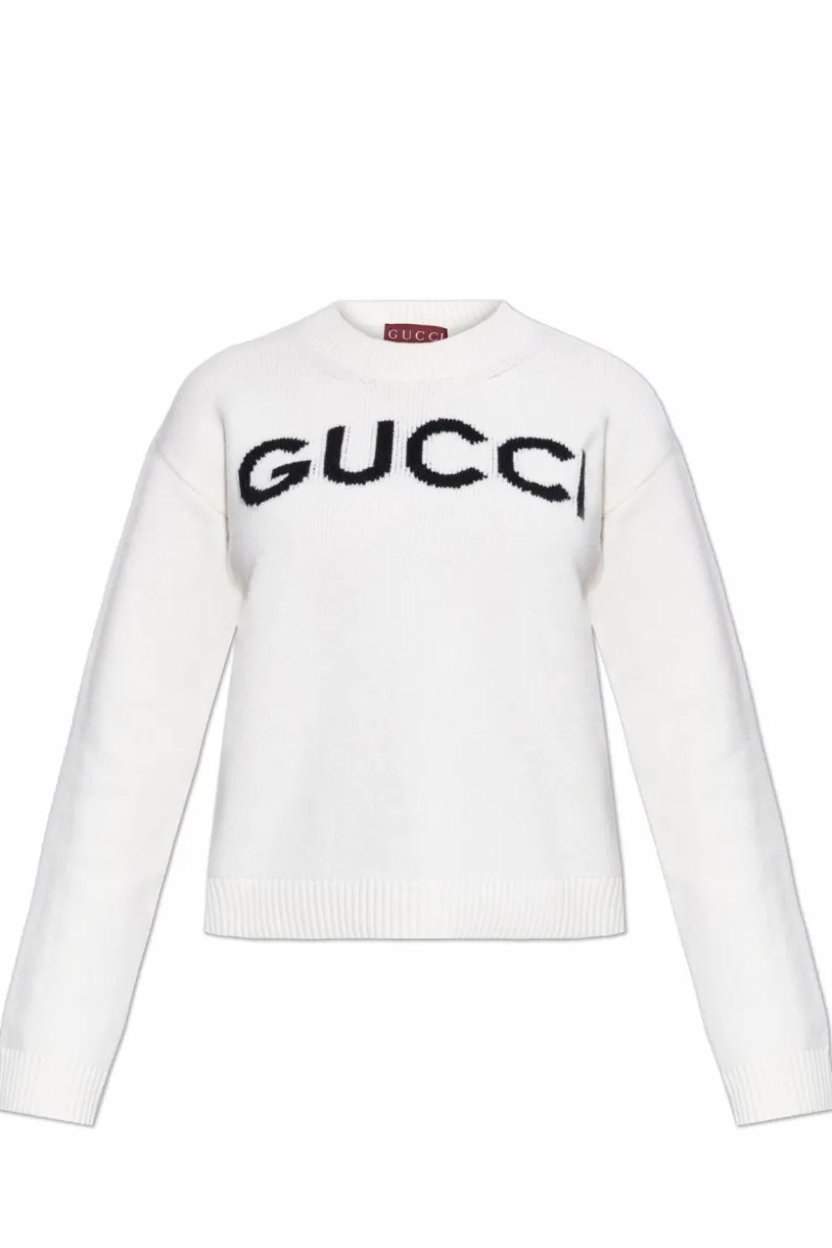 Gucci BIAŁY Sweter z wyszytym logo