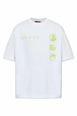 Gucci BIAŁY T-shirt z kieszenią