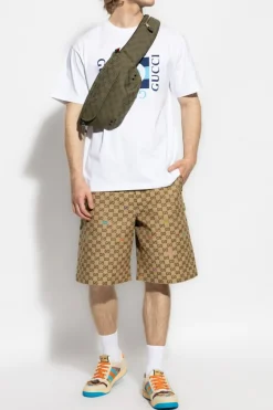 Gucci BIAŁY T-shirt z nadrukowanym logo