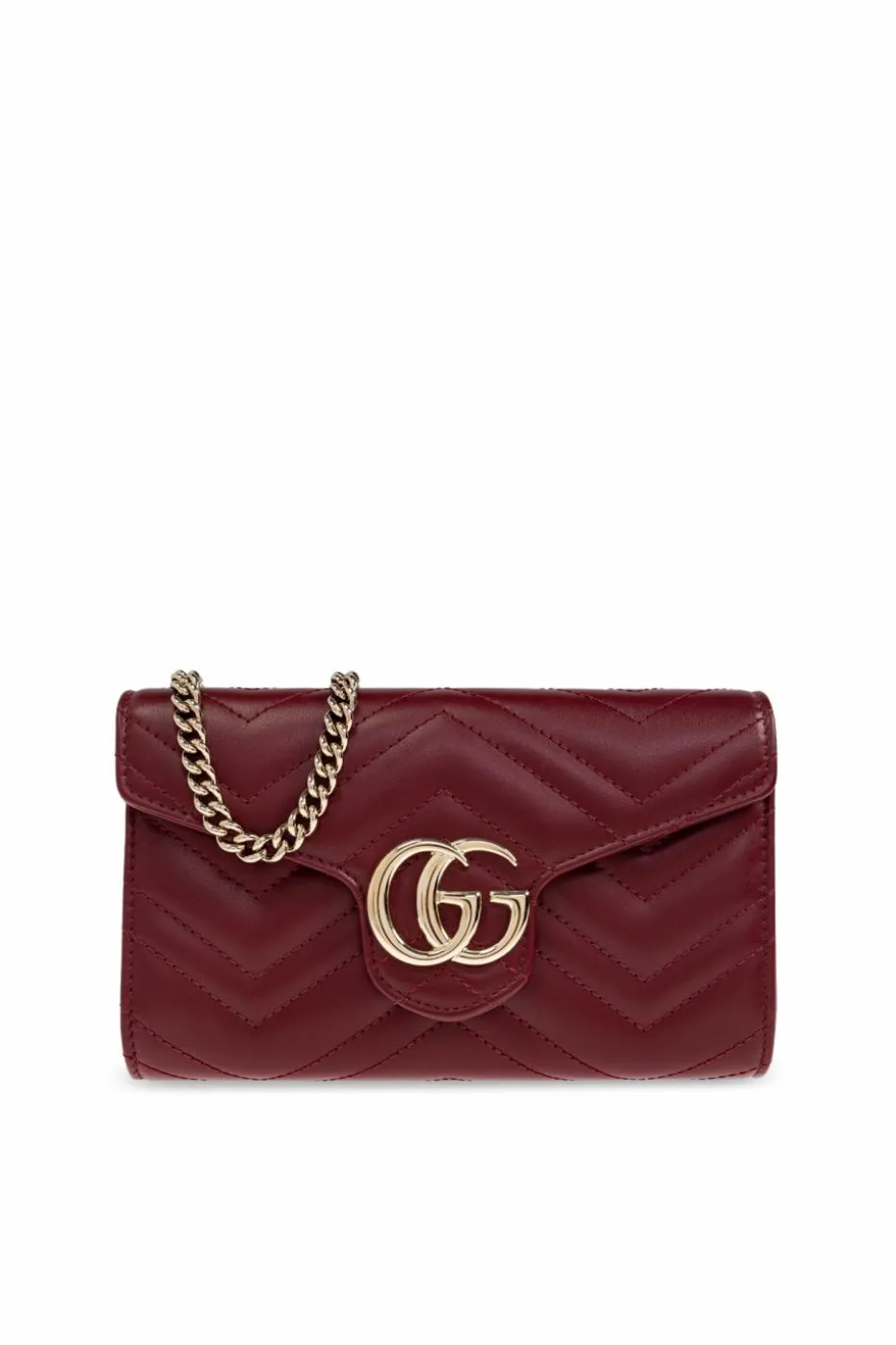 Gucci BORDO Portfel na łańcuchu `GG Marmont`