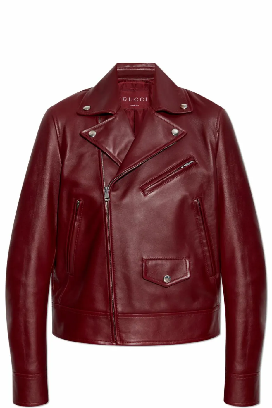 Gucci BORDO Skórzana kurtka