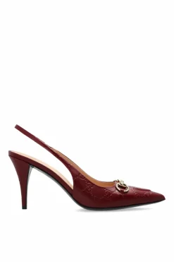 Gucci BORDO Skórzane buty na obcasie