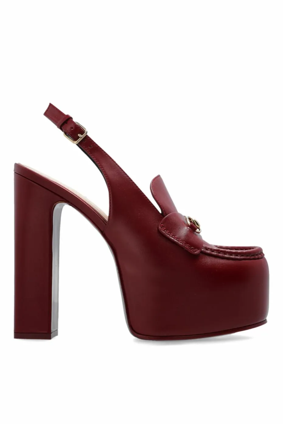 Gucci BORDO Skórzane buty na platformie