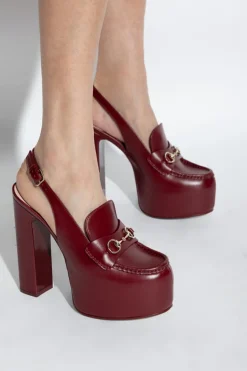 Gucci BORDO Skórzane buty na platformie