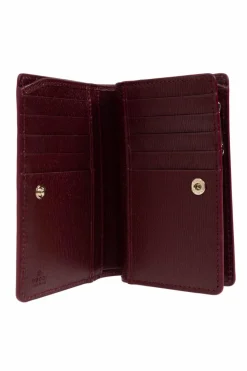 Gucci BORDO Skórzany portfel z logo