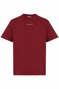Gucci BORDO T-shirt z nadrukowanym logo