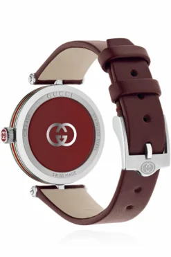 Gucci BORDO Zegarek na skórzanym pasku