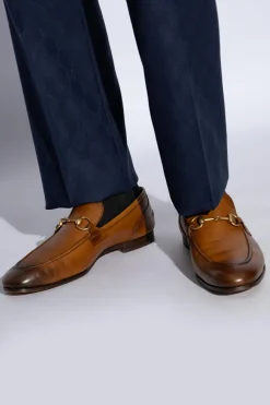 Gucci BRĄZOWY Buty 'Jordaan' typu 'loafers'