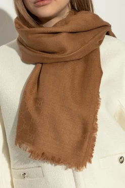 Gucci BRĄZOWY Chusta z monogramem