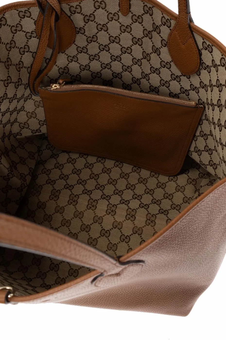 Gucci BRĄZOWY Dwustronna torba `Totissima Large` typu `shopper`