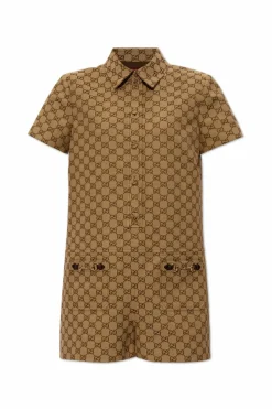 Gucci BRĄZOWY Kombinezon z monogramem