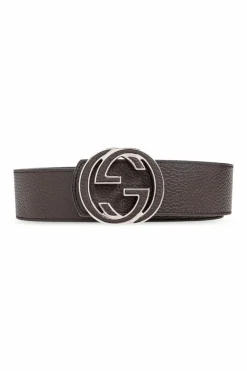 Gucci BRĄZOWY Pasek z logo