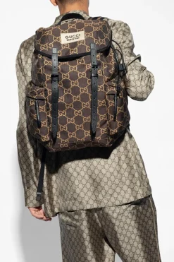 Gucci BRĄZOWY Plecak z monogramem
