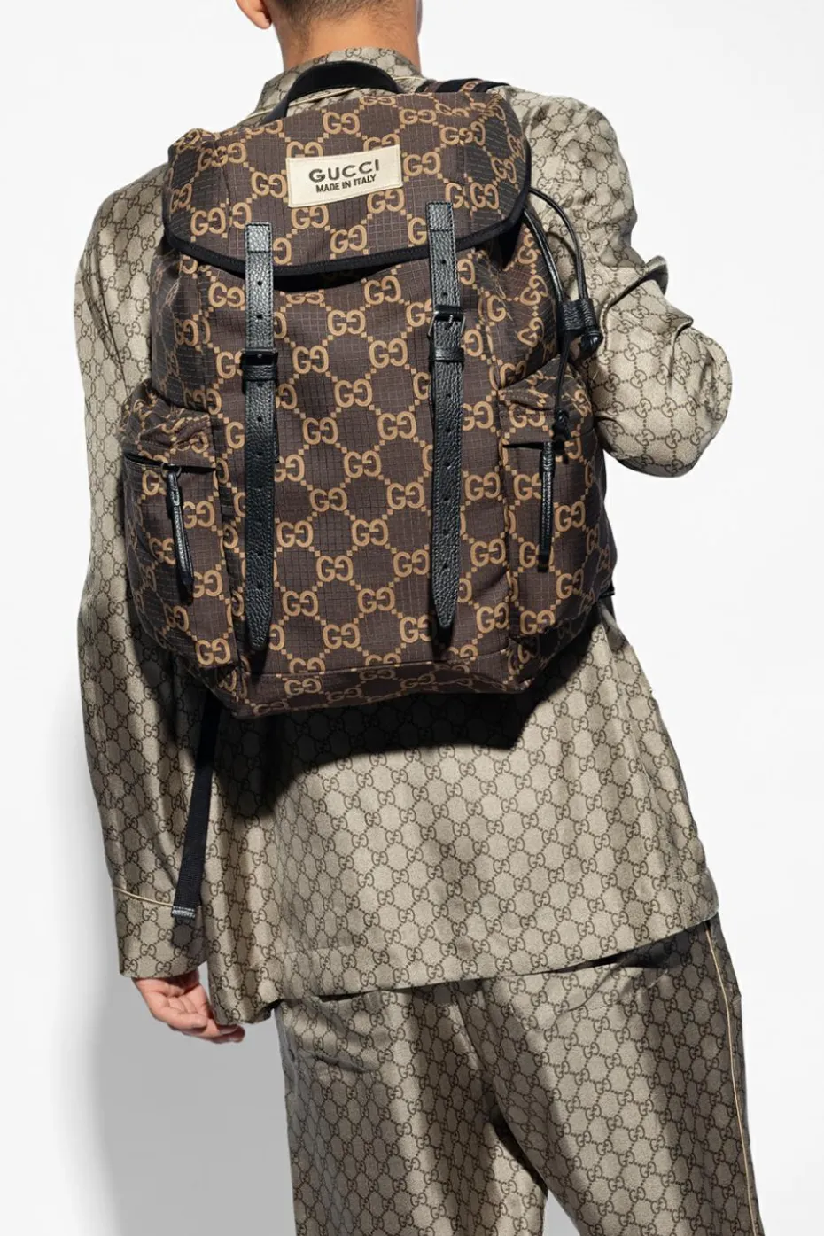 Gucci BRĄZOWY Plecak z monogramem