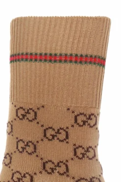 Gucci BRĄZOWY Skarpety ze wzorem z logo