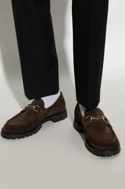 Gucci BRĄZOWY Skórzane buty