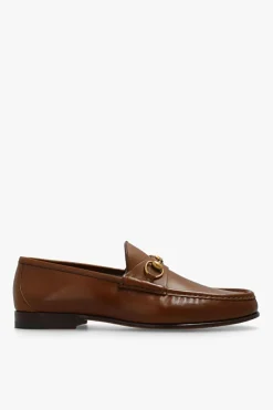 Gucci BRĄZOWY Skórzane buty ‘1953 Horsebit’ typu ‘loafers’