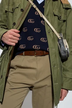 Gucci BRĄZOWY Skórzany pasek