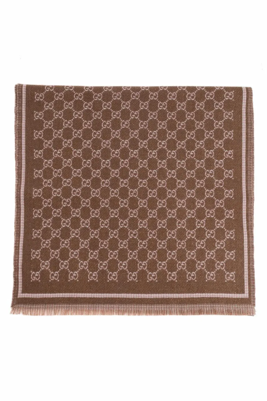 Gucci BRĄZOWY Szal z monogramem