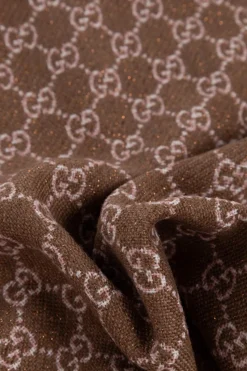 Gucci BRĄZOWY Szal z monogramem