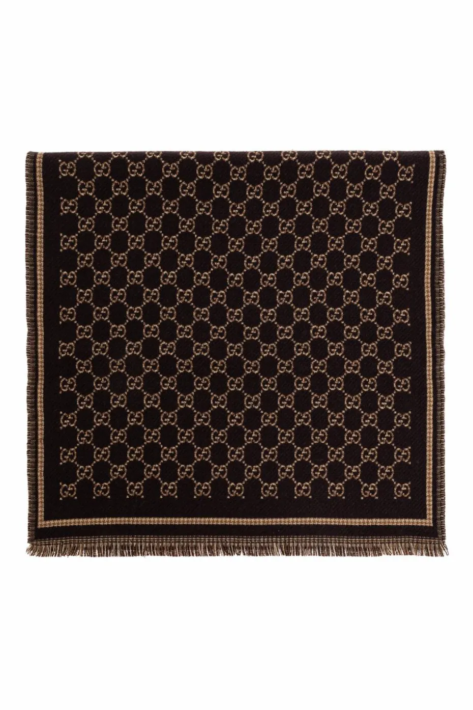 Gucci BRĄZOWY Szal z monogramem
