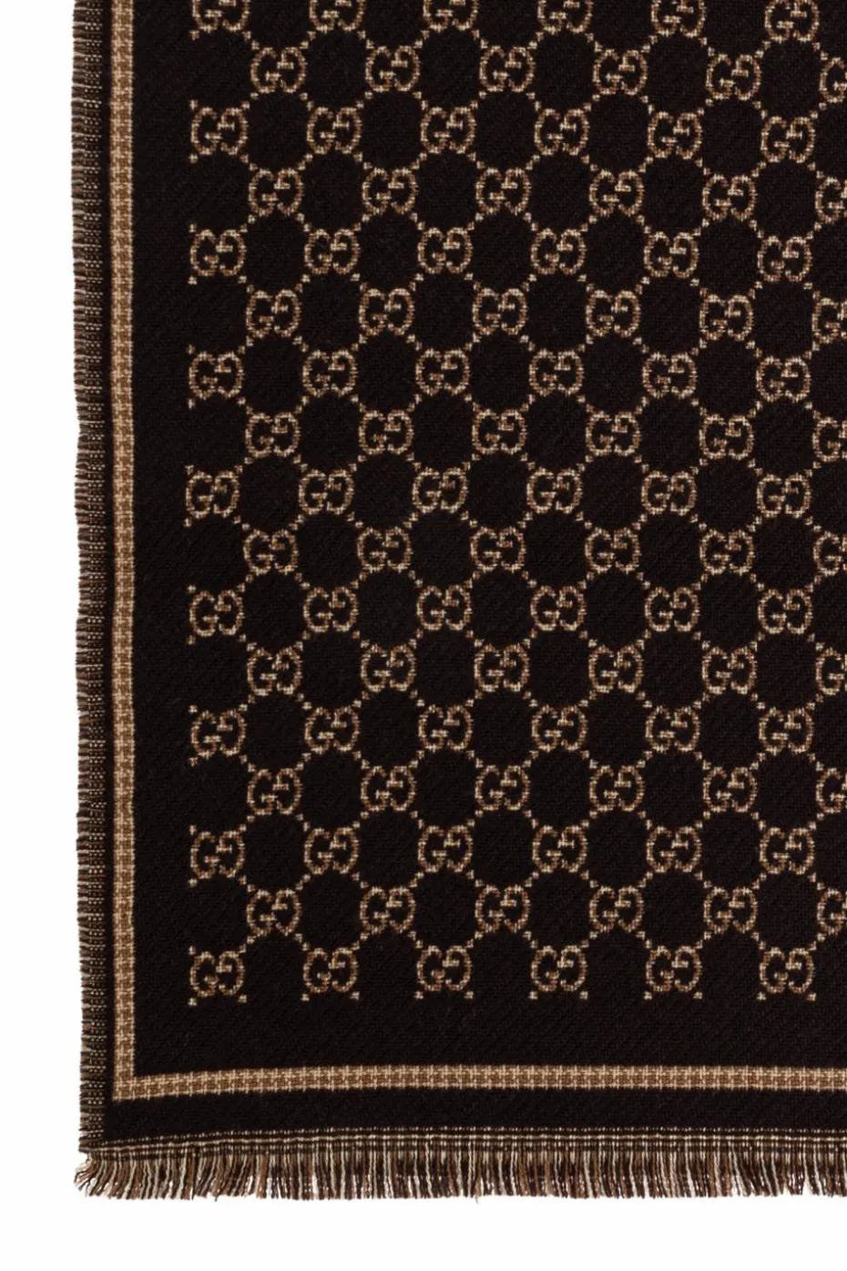 Gucci BRĄZOWY Szal z monogramem